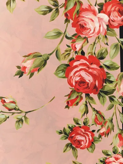 Dolce & Gabbana Women Multicolor Silk Square Scarf With All-over Floral Motif And Logo On The Front In Multi