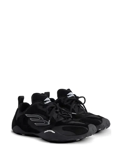 Balenciaga Black Canvas And Corduroy Monday Ultra Sneakers In Black