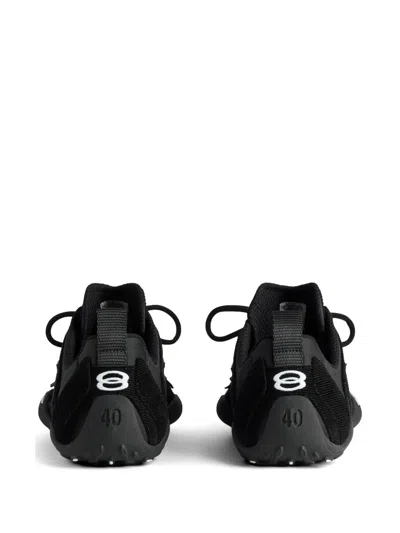 Balenciaga Black Canvas And Corduroy Monday Ultra Sneakers In Black