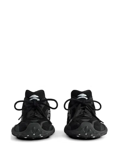 Balenciaga Black Canvas And Corduroy Monday Ultra Sneakers In Black