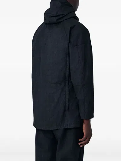 Moos Studio Hooded Patch-pocket Jacket In Black