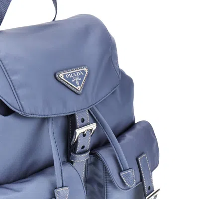 Prada Small Re-nylon Backpack In Blue