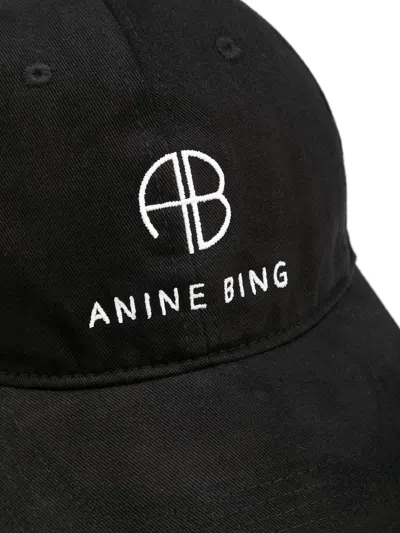 Anine Bing Jeremy Baseball Logo Detail Hat In Black