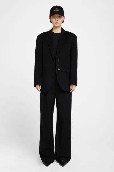 Anine Bing Jeremy Baseball Logo Detail Hat In Black