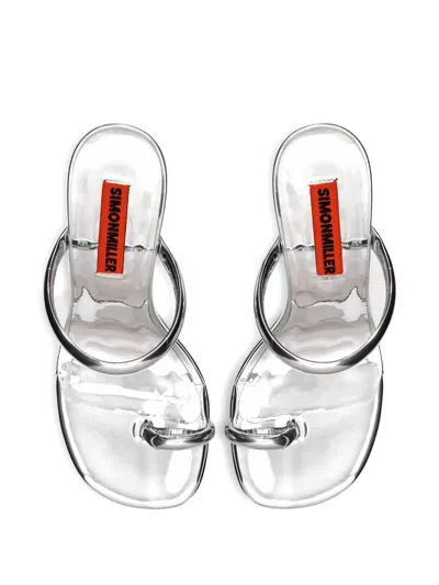 Simon Miller Pipe Metallic Sandals In Silver