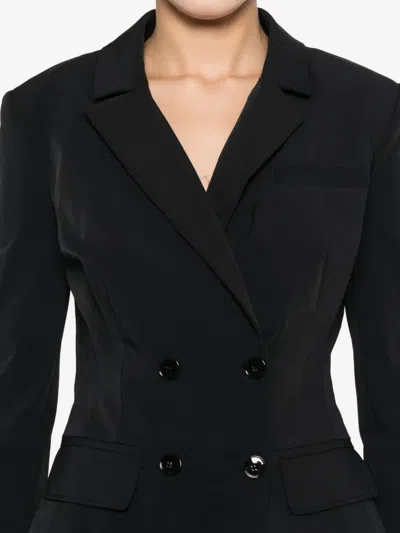 Elisabetta Franchi Jacket In Stretch Technical Fabric With Belt In Blue