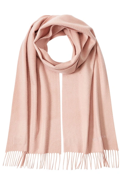 Burberry Embroidered Cashmere Scarf In Pink