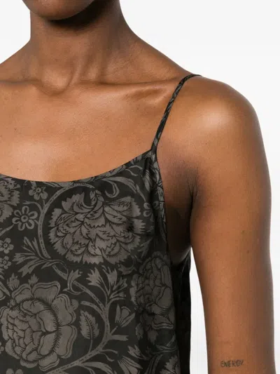 Uma Wang Long Dress Anaya Maxi Spaghetti Straps Floral In Black