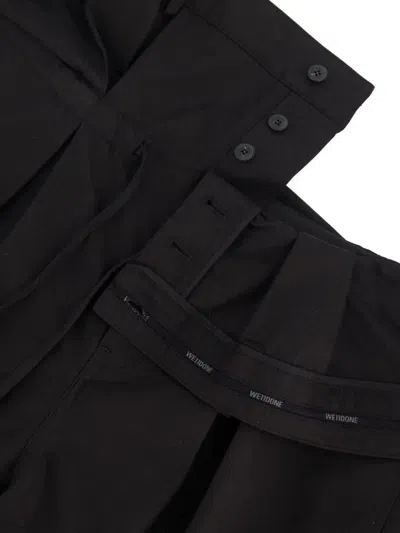 We11 Done Folded Button-fastening Trousers In Black