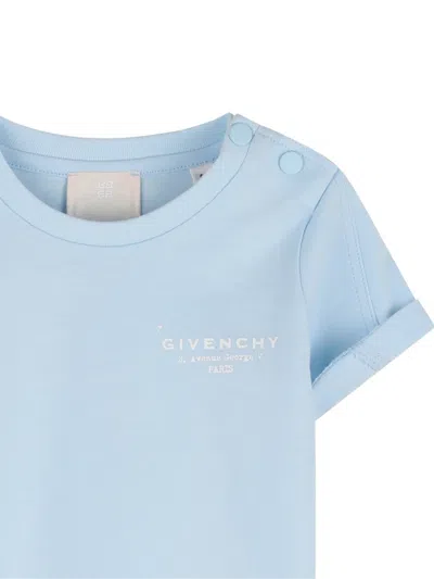 Givenchy Buttoned Cuffed-sleeves T-shirt In Blue