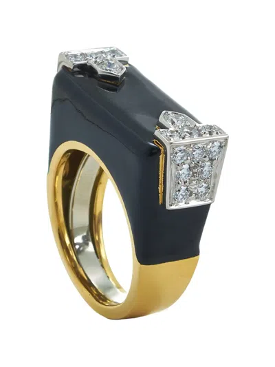 David Webb Diamond Black Hero Ring In Black