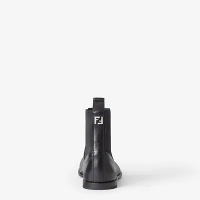 Fendi Ff Squared Chelsea Boots In Nappa Leather Shoes In Black