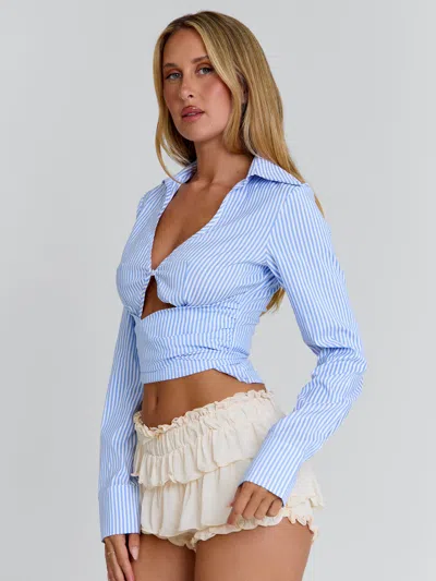 Outcast Alyissia Top Blue Stripe In Purple