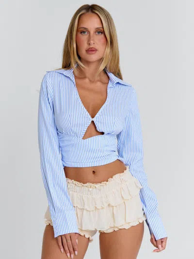Outcast Alyissia Top Blue Stripe In Purple