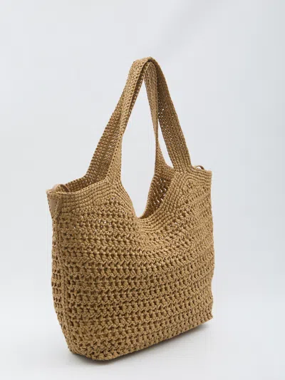 Tod's Raffia And Leather Medium Shopping Bag In Brown