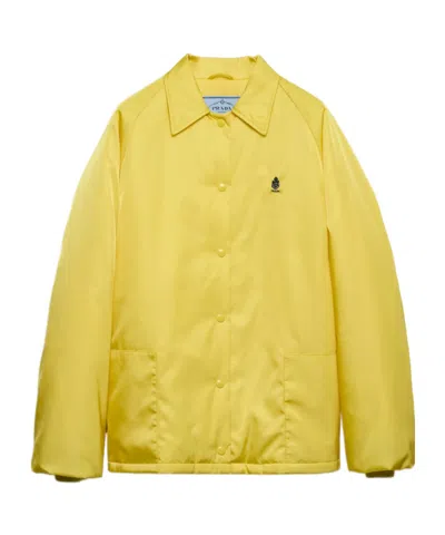 Prada Re-nylon Blouson Jacket In Yellow