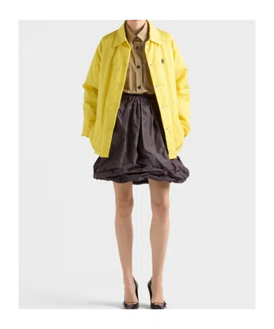 Prada Re-nylon Blouson Jacket In Yellow