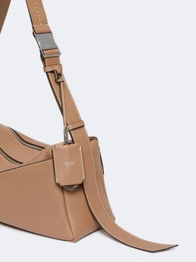 Max Mara Medium Leather Shoulder Bag In Brown