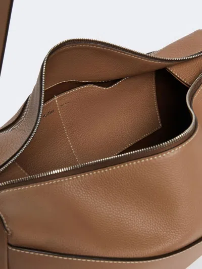 Max Mara Medium Leather Shoulder Bag In Brown