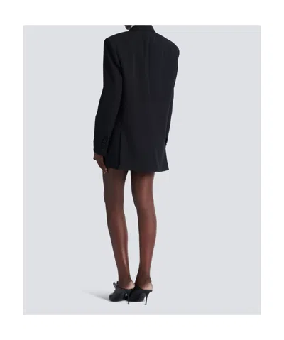 Balmain Grain-de-poudre Double-breasted Blazer In Black