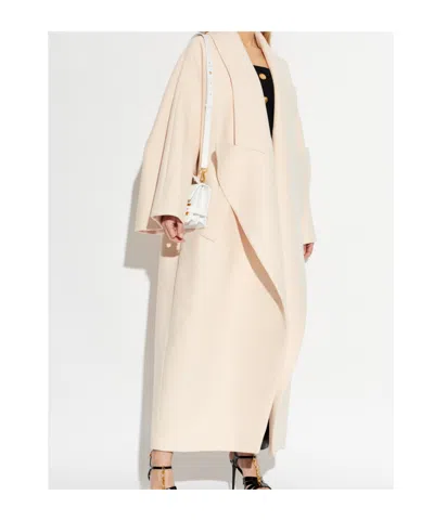 Balmain Wool Coat In White