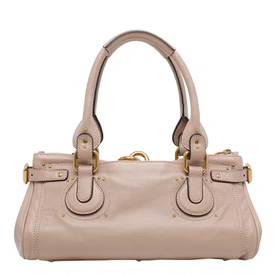 Chloé Paddington Pink Handbag With Two Top Handles And Padlock On The Front In Leather Woman In Purple