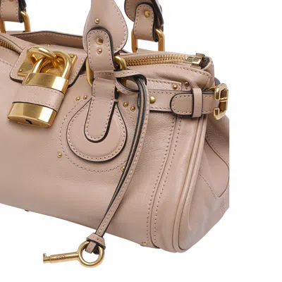 Chloé Paddington Pink Handbag With Two Top Handles And Padlock On The Front In Leather Woman In Purple