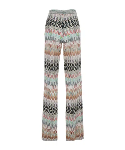 Missoni Zigzag Wide-leg Trousers In Gray