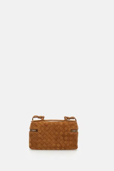 Bottega Veneta Women Bang Bang Leather Vanity-case With Intrecciato Motif In Brown
