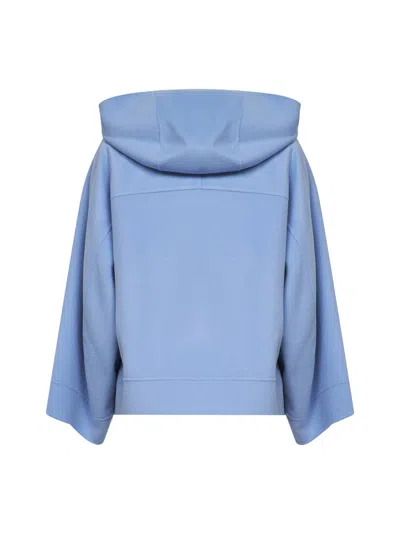 Weekend Max Mara Omens Light Blue Unlined Brushed Wool-blend Jacket In Blue