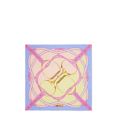 Gucci Gg Horsebit Silk Jacquard Scarf In Multi