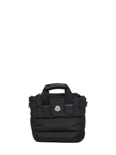 Moncler Borsa A Mano Caradoc Mini In Tessuto Nero Donna In Black