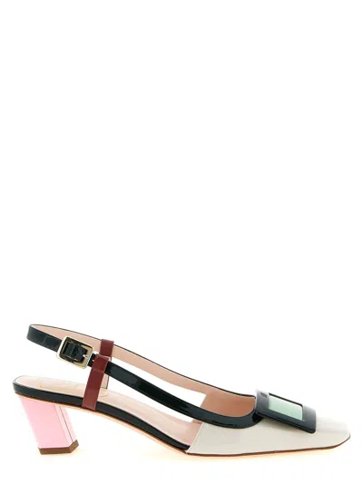 Roger Vivier 45mm Belle Vivier Patent Leather Lacquered Buckle Slingback Pumps In Multi