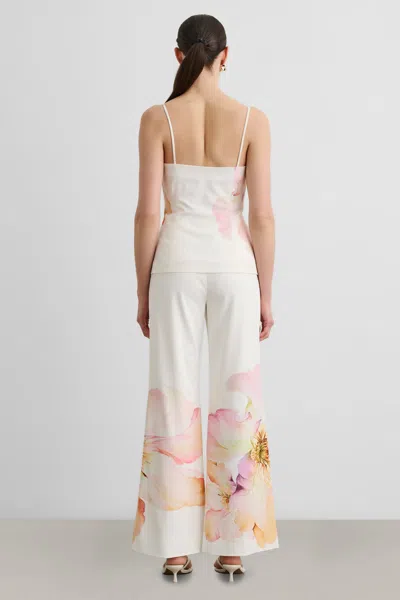 Toccin Gaiafloral Flared Trousers In White