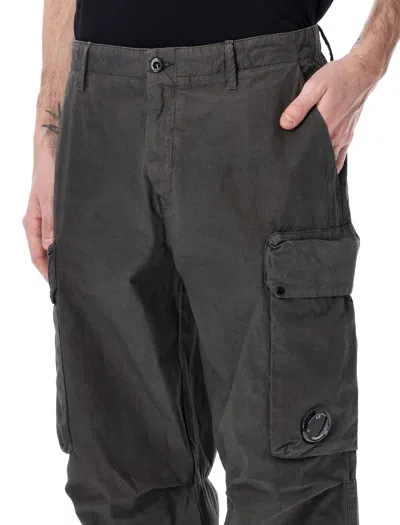 C.p. Company Cargo Trousers Microreps Fabric Belt Loops In Gray