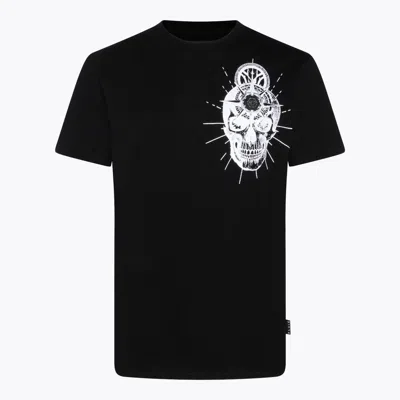 Philipp Plein Round-neck T-shirt Skull Tattoo In Black