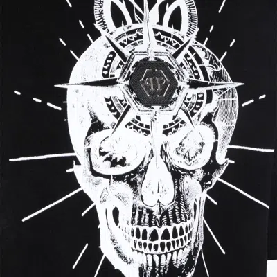Philipp Plein Round-neck T-shirt Skull Tattoo In Black