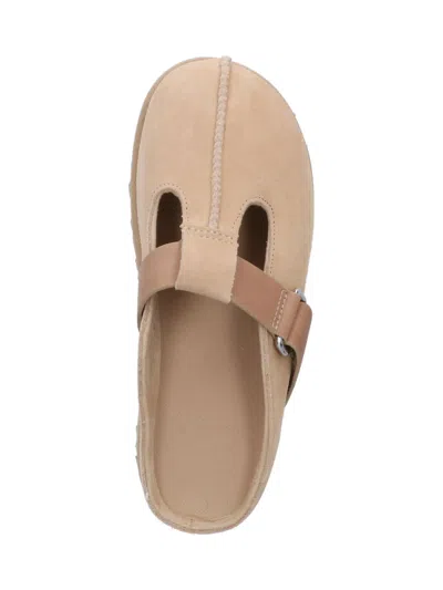 Ugg Goldenstar Beige Suede Slippers In Neutral