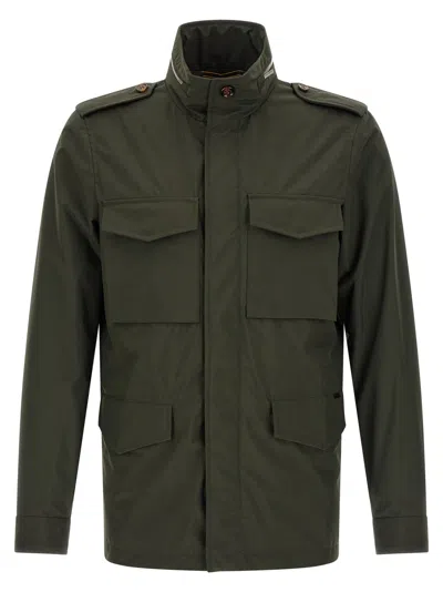 Moorer Pocket Stand-collar Casual Jacket In Green