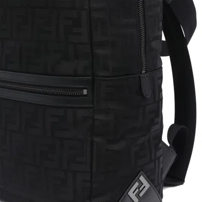 Fendi Lui Ff-motif Zip Backpack In Black