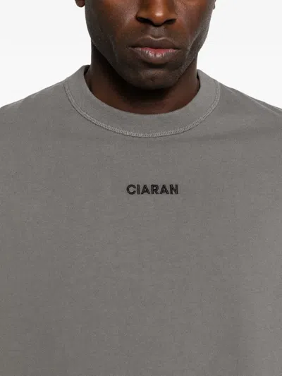 Ciaran Logo-embroidery T-shirt In Gray