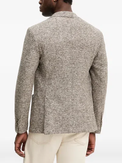 Gant Checked Single-breasted Blazer In Gray
