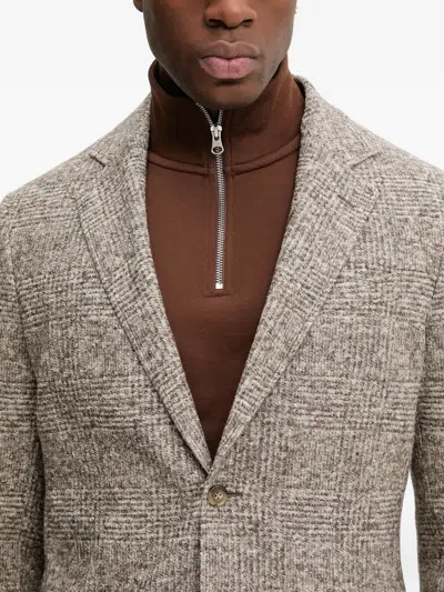 Gant Checked Single-breasted Blazer In Gray