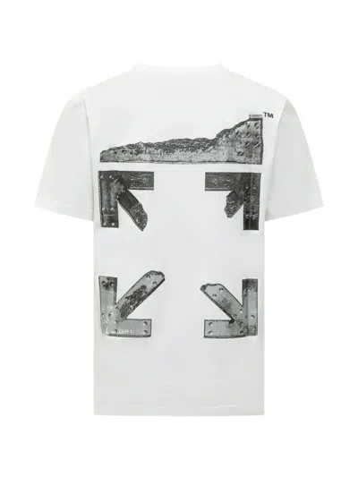 Off-white Graphic Print Crew Neck Short Sleeve T-shirt In White