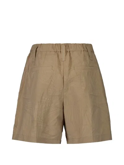 Brunello Cucinelli Baggy Shorts Pleated Front Belt Loops Pockets In Brown
