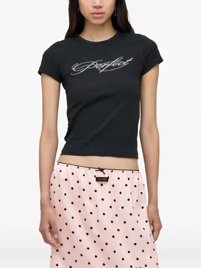 Marc Jacobs Embellished T-shirt In Black