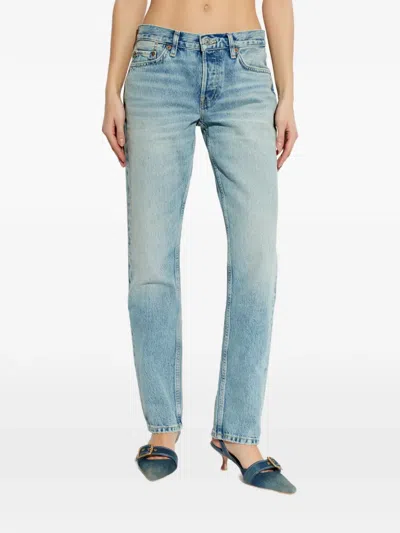 Re/done Buttoned Jeans In Blue