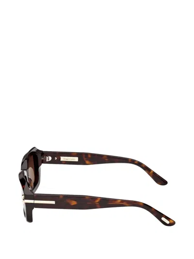 Tom Ford 53mm Rectangular Sunglasses In Brown
