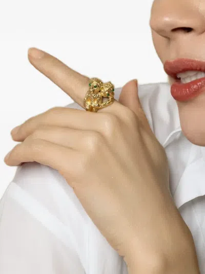 David Webb Monkey-motif Emerald Ring In Gold