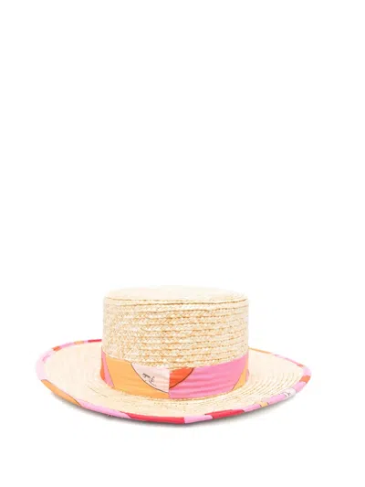 Pucci Junior Patterned-band Hat In Neutral